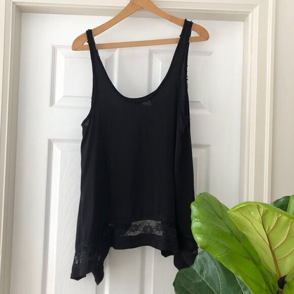 Free People Black Lace Handkerchief Hem Tank - Picture 6 of 11